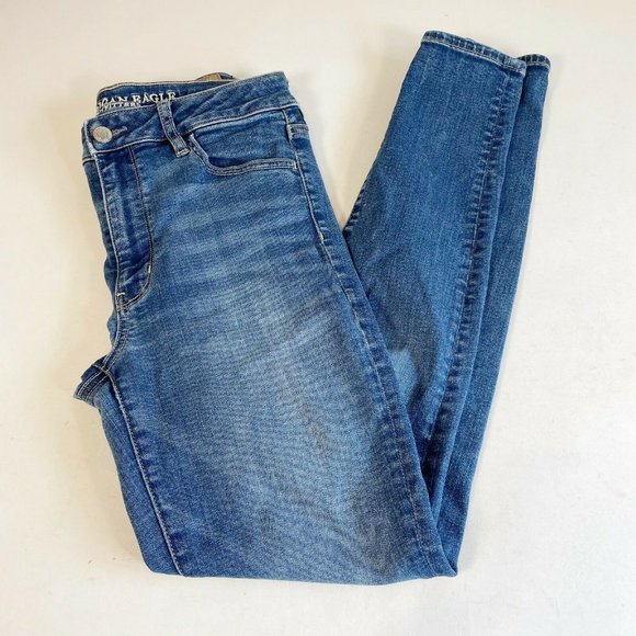 American Eagle Women Hi-Rise Jegging Skinny Jeans US 6 Super Stretch Denim Pants